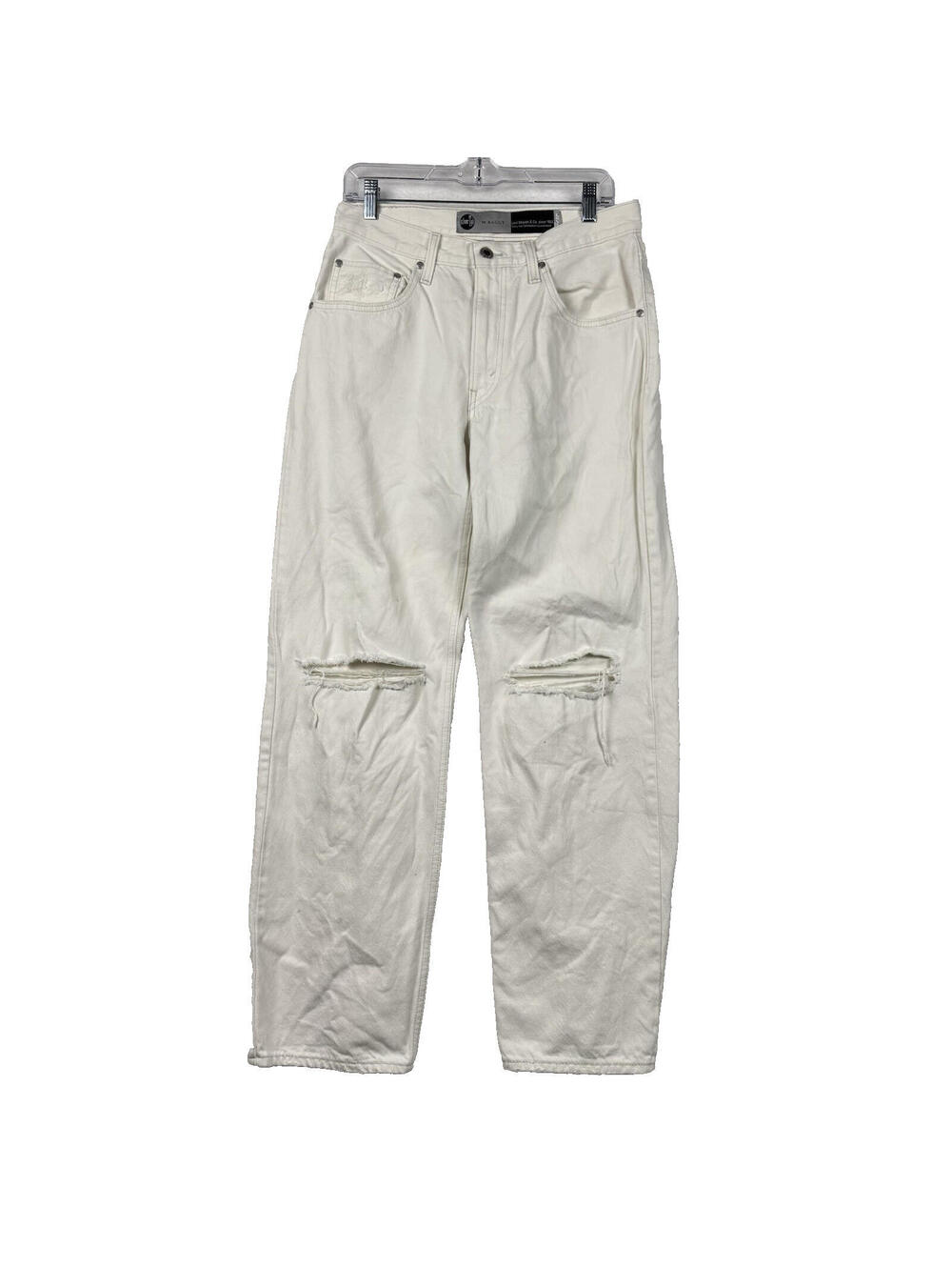 Y2K Levis Silvertab 30x30 '94 Baggy White Ivory Distressed Denim Jeans Skater